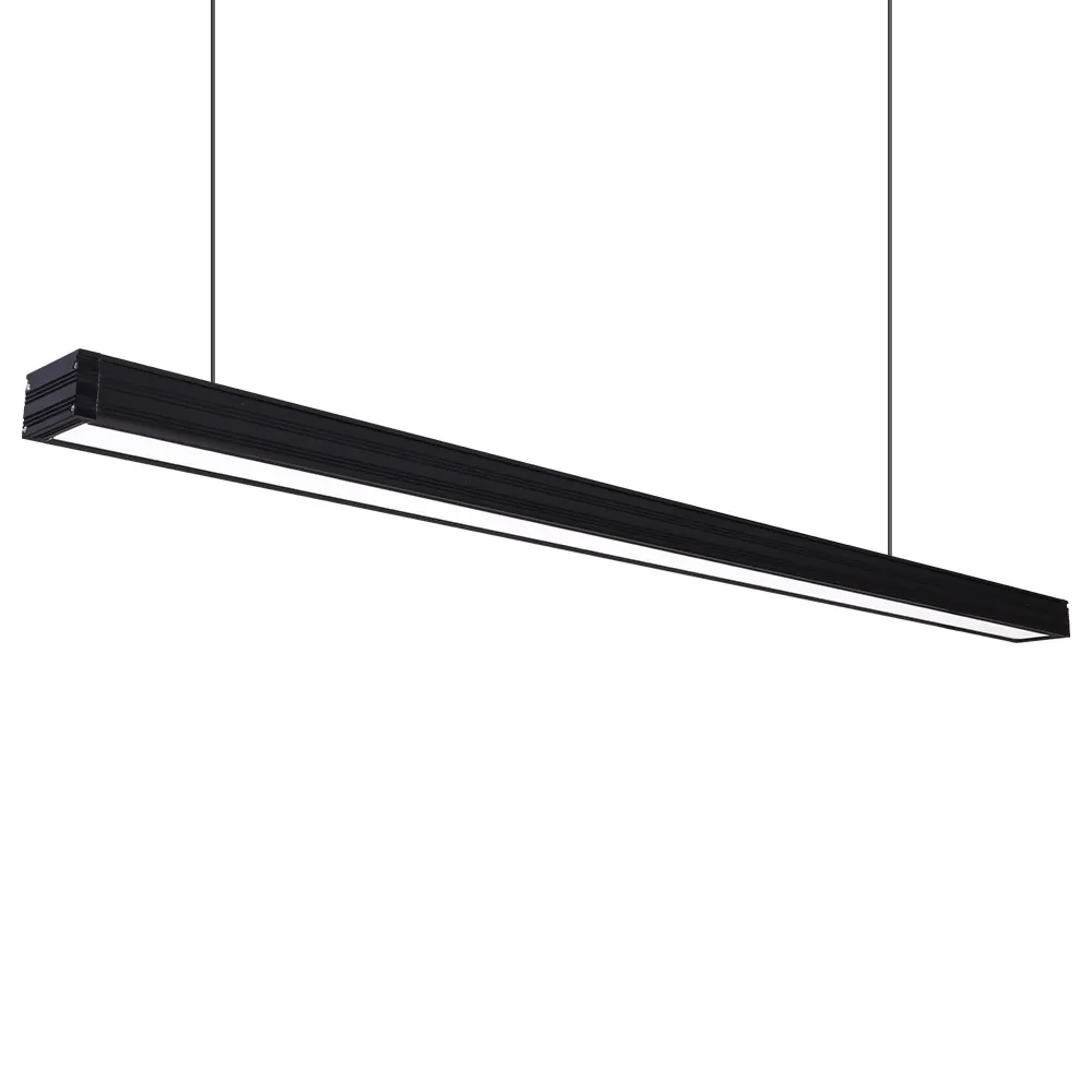 Black iron hang pendant lamp linear light suspension linear led pendant light tube modern pendant light for dining room home