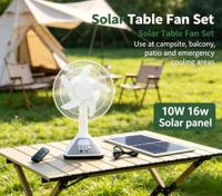 Ventilateur de table populaire rechargeable à l'énergie solaire pour situations d'urgence
