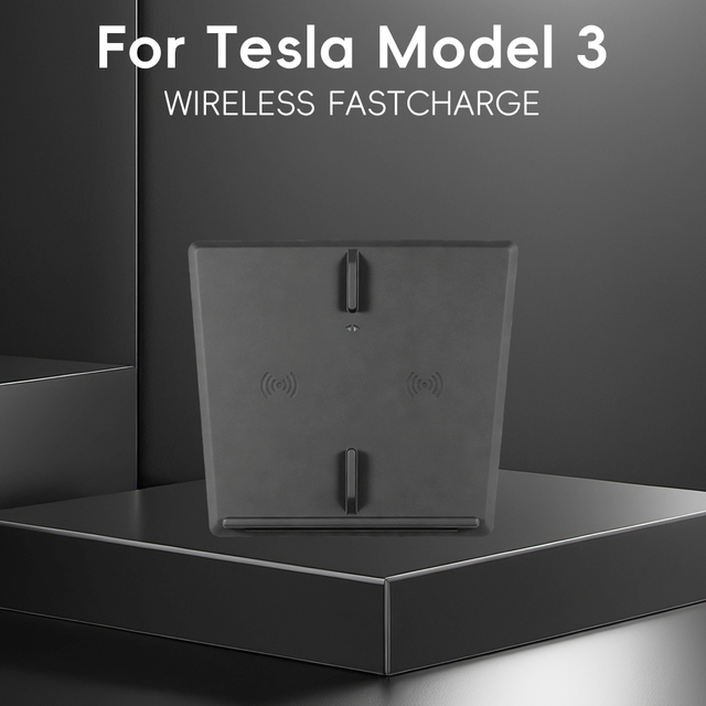 Newest Wireless Charger for Tesla Model 3 Support Dual Smartphone Pad Car Accessories 10W Fast Car Charging USB Port