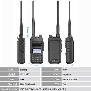For BF-UV13PRO Portable Two-way for Powerful Handheld USB Type-C Charging <b>Walkie</b> <b>Talkie</b> Long Range 5W VHF/UHF IPX-1 Water - Product Image 4