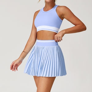 高品质女性对比色美容防震文胸女孩短裤裙子健身房舞蹈瑜伽高尔夫百褶裙网球服 - Product Image 4