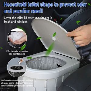 Toilette portable pliable pour le camping, à fixer sur la voiture, écologique, utilisation en extérieur, anti-odeurs, antidérapante, toutes saisons - Product Image 3