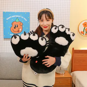 2024 Nieuwe Collectie Kawaii Panda Paw Kussen Knuffels Creatieve Lange Lichaam Kussen Voor Kinderen