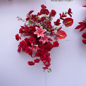 Forma di fiori per fiori artificiali in stile bordeaux, forma di fiori in stile rosso borgogna - Product Image 5