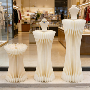 Espositore Professionale Pieghevole a Colonna Romana Classica Europea per Tavolo Dessert Matrimonio, Decorazione Casa, Vetrina e Merchandising - Product Image 5