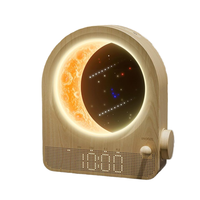 Réveil avec Lampe Lune à Intensité Réglable, Double Alarme, Lumière de Réveil, 10 Sons Naturels, Aide au Sommeil, Affichage OLED Nocturne pour Utilisation TV
