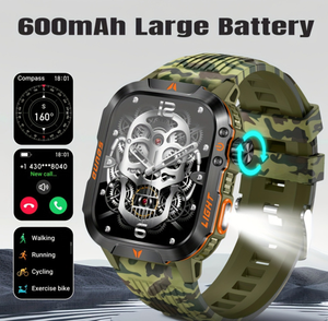 Reloj GPS BT con Linterna de Larga Duración para Exteriores, Rectangular, con Camuflaje Verde Selva DF TAC, Batería de 600 mAh - Product Image 4