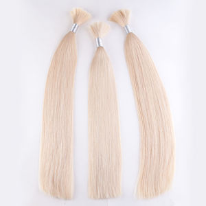 K.swigs 100% Remy Human <b>Hair</b> Bulk <b>Extensions</b> Straight Chinese <b>Hair</b> Machine Double Weft Unprocessed for Braiding - Product Image 3