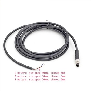 M8 방수 커넥터 3/4/5/6/8 핀 남성 여성 원형 플러그 오버몰딩 케이블 PUR 차폐형 비차폐형 1/2/5 미터 - Product Image 5