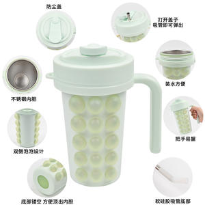 Nouveau Dispositif Créatif de Refroidissement et de Soulagement de la Chaleur, Gobelet Thermique Portable en Silicone de Qualité Alimentaire avec Grille à Glaçons, Sans BPA, Anti-Fuite et avec Paille - Product Image 4