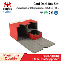 Torson 200 + Pu komutanı Yugioh TCG ticaret kartı güverte manyetik Flip kart saklama kutusu için uygun oyun kartı organizasyon