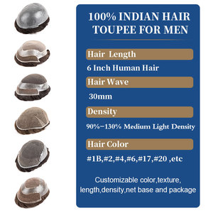 Peluca prediseñada <span class=keywords><strong>para</strong></span> <span class=keywords><strong>hombres</strong></span> <span class=keywords><strong>jóvenes</strong></span>, sistema de cabello humano con piel suave y delgada, tupé de repuesto con piezas de cabello real en bucle en V <span class=keywords><strong>para</strong></span> <span class=keywords><strong>hombres</strong></span> - Product Image 3