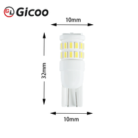 Ampoule LED Gicoo T10 W5W 194 Canbus 3014-30 SMD 12V 2.5W en aluminium pour feux de signalisation de voiture, lecture, 6000K, 1000lm, durée de vie de 50000 heures