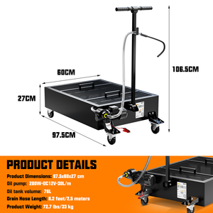 กระทะระบายน้ำมัน76L แบบโปรไฟล์ต่ำพร้อมปั๊มไฟฟ้าเครื่องเก็บน้ำมันสำหรับรถบรรทุก - Product Image 5