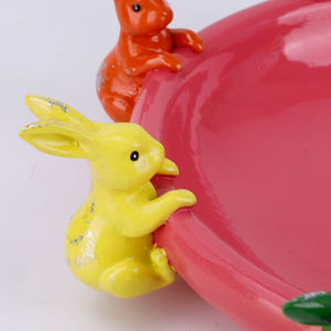 Redeco creativo <span class=keywords><strong>Bulldog</strong></span> <span class=keywords><strong>francese</strong></span> a forma di coniglio uccello da giardino piatto colorato in resina alimentatore animale <span class=keywords><strong>per</strong></span> forniture da giardino - Product Image 4