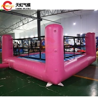 Livraison gratuite 4x4m 13x13ft Ring de lutte interactif gonflable, arène de boxe, terrain de joute, parcours d'obstacles à vendre