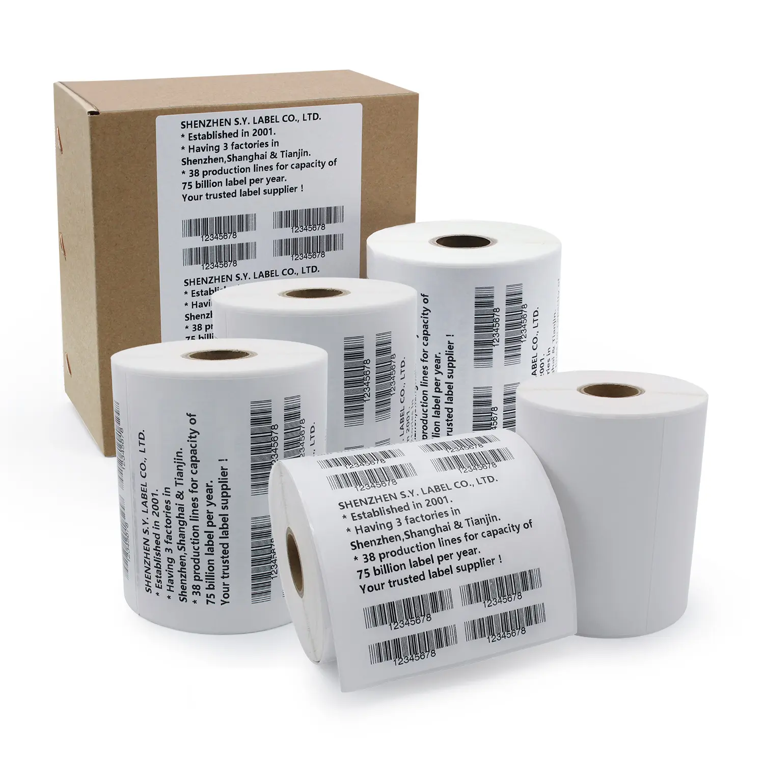 Benutzer definierte 4*6 Direct Thermal Packing Label 4x6 selbst klebende Barcode Versand aufkleber Rollen drucker etikett