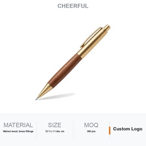 Lápiz Mecánico con Cuerpo de Madera de Nogal de 0.5 mm, Empuñadura de Latón Cepillado, Personalizable con Logotipo, Ideal para Regalo - Product Image 1