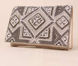 Bolso de mano para fiesta de mujer con detalles de diamantes de imitación, hecho a mano, con cuentas, estilo de diseñador, para noche y compras - Product Image 2