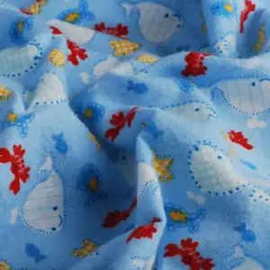 बच्चों के बिस्तर के कंबल के लिए थोक डिजिटल मुद्रित ब्रश फलालैन ऊन कपड़े पॉलिएस्टर कार्टून प्रिंट कपड़े