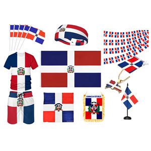 Venta <span class=keywords><strong>caliente</strong></span> República Dominicana Día Nacional Animando Bandera Productos Bandera Dominicana Cadena Collar Pins para Eventos - Product Image 1