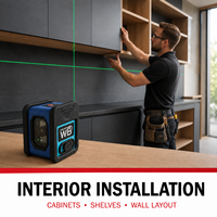Niveau laser croisé portable mini 2 lignes à auto-nivellement, outil de mesure horizontal et vertical pour l'installation de carreaux et la construction