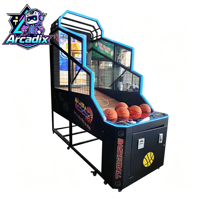 Machine de basket-ball de rue à monnayeur, machine de jeu d'arcade, machine de tir au panier pour adultes, pour divertissement intérieur, en métal, commerciale