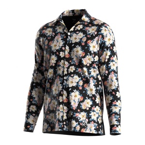 Camisa Hawaiana de Secado Rápido con Estampado Floral para Hombre, Manga Larga, con Botones, para Playa, Casual, Transpirable, Tela Twill, Suministro ODM - Product Image 1