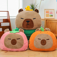 Coussin en peluche Capybara doux avec couverture, décoration de canapé et chaise, coussin de siège, jouet mignon, cadeau d'anniversaire, jouets en gros
