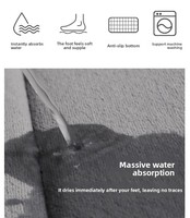 Tapis de bain en mousse à mémoire de forme douce, antidérapant, absorbant, pour salle de bain, douche et cuisine