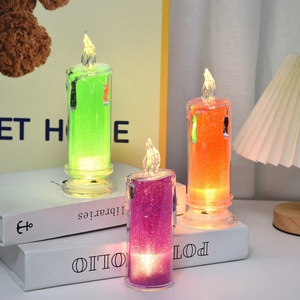 Luxury Led Iridescent Candles <b>Battery</b> <b>Operated</b> Flameless Candle Gift Home Wedding Decor Electric Pillar Unique Starry Sky Candle - Product Image 4