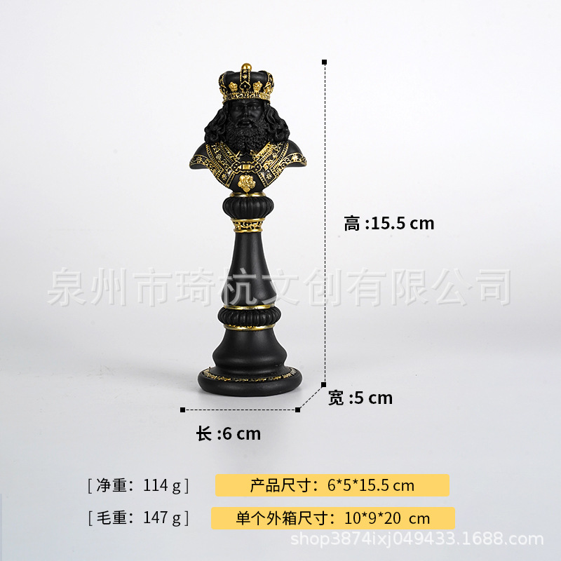 Ajedrez de retrato - Rey negro (pequeño)
