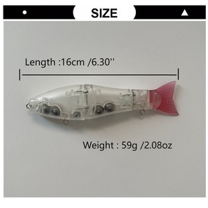 Nueva llegada 3 segmentos articulados Swimbait 16cm 59g Multi-Sección de cola suave en blanco señuelo de pesca cebo - Product Image 2