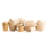 Récipient alimentaire en papier kraft biodégradable avec fenêtre Boîte à emporter jetable pour emballage de boulangerie salade barbecue