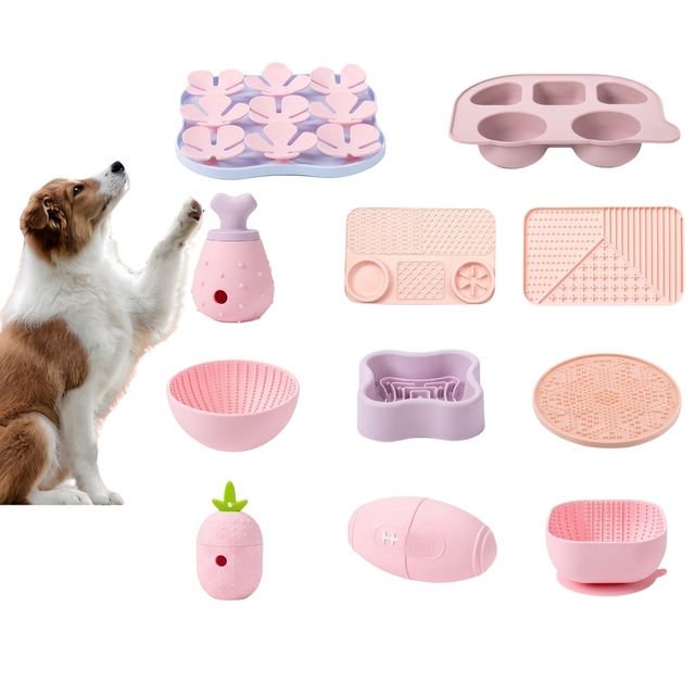 New Arrival Durable Silicone Gel Pet Toy Cat Dog Licking Mat Tear-Resistant Easy Clean Leak-Proof Slow-Feeding Bowl