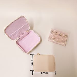 Custom PU Leather Mini <b>Pill</b> Case Travel Zipper <b>Pill</b> Organizer Case Fashionable 7 Day Weekly <b>Pill</b> <b>Box</b> - Product Image 5