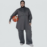 Vêtements de sport musulmans pour femmes, respirants, à séchage rapide, taille plus 6XL, ensemble tunique ample, couvrant les hanches, vêtements de sport islamiques