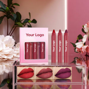 プライベートラベルベルベットマットリップスティックMaquillage防水ロングラスティングレッドリップスティックペンメイクギフトセットクリームグレーズリップクレヨン - Product Image 1