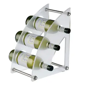 Logo Kustom Acrylic Wine Pemegang Display Stand Plastik Rak Anggur