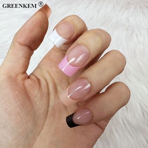 600 <span class=keywords><strong>Uñas</strong></span> Postizas de Gel X en Caja Transparente Rosa, Diseño Cuadrado Almendrado, <span class=keywords><strong>Uñas</strong></span> <span class=keywords><strong>Francesas</strong></span> en Blanco y Negro - Product Image 4