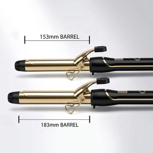 Fer à boucler professionnel noir et or, extra long, baril de 153 <span class=keywords><strong>mm</strong></span> et 183 <span class=keywords><strong>mm</strong></span>, diamètre de <span class=keywords><strong>25</strong></span> <span class=keywords><strong>mm</strong></span> (1 pouce), écran LCD, chauffe rapide PTC, pour salon - Product Image 4