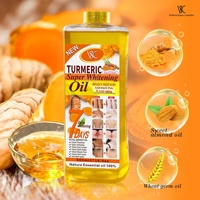 Huile de Curcuma 500ml Éclaircissante Visage & Corps Réparatrice Hydratante Huile Essentielle de Massage Gingembre Rose Amande