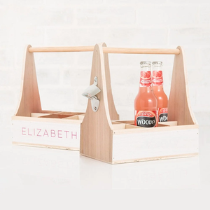 Lot de 6 porte-bouteilles en bois pour bière, porte-étiquettes, cadeau unique pour la fête des pères, porte-bouteilles en bois pour <span class=keywords><strong>six</strong></span> bières avec ouvre-bouteille - Product Image 3
