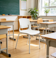 Chaise de formation, de bureau, scolaire, de conférence et de séminaire en acier et plastique, monobloc moulé, à dossier creux, finition poudrée
