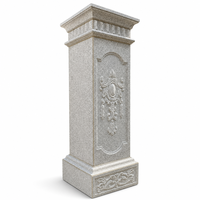 Colonne architecturale carrée en pierre creuse beige moderne sur mesure avec base à capitale cannelée pour la décoration de villas et d'hôtels