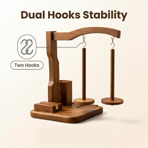ที่เก็บไหมพรมไม้หมิงซูแบบหมุนได้สองแกน สำหรับงานฝีมือและถักนิตติ้ง - Product Image 3