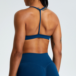 Camiseta sin mangas de yoga sin costuras para mujer Sujetador deportivo <span class=keywords><strong>Racer</strong></span> Back Chaleco de yoga Correr Ropa deportiva de secado rápido