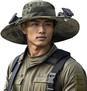 Лидер продаж, уличная широкополая шляпа от солнца с 2 солнечными вентиляторами, шляпа от солнца, 50 +, пляжная шляпа для рыбалки с вентилятором - Product Image 6