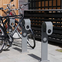 Support de stationnement de vélo simple en acier inoxydable avec logo laser pour vélo, idéal pour la rue et le parc