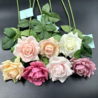 Rose artificielle en latex à toucher réel, tige unique, 77 cm, multicolore, personnalisable, accessoires floraux de mariage, décoration de centre de table, livraison gratuite